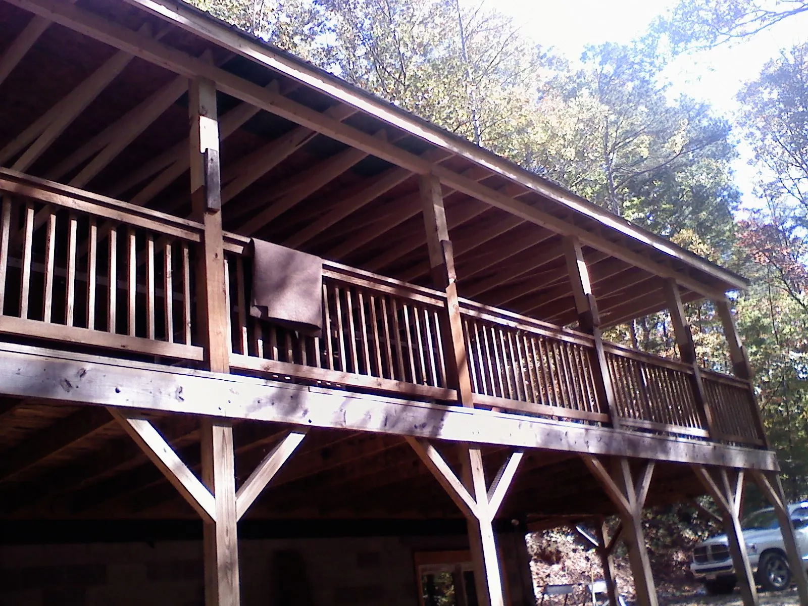 Timber framing under a new elevated porch and deck — Roof Leak Repair in Robertsdale by Roofing Brothers